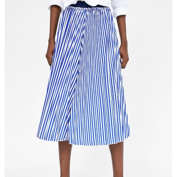 Zara Striped Midi Skirt - Picture 3 of 7